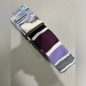 Smartwool Women's Small Snowboard OTC Socks Targeted Cushion White Purple NWT